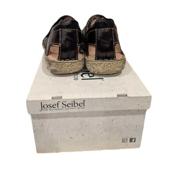 Josef Seibel‎ Ida Black Sandals Loafers Womens Sz US 6.5 EU 37 Leather Fisherman - Picture 3 of 12